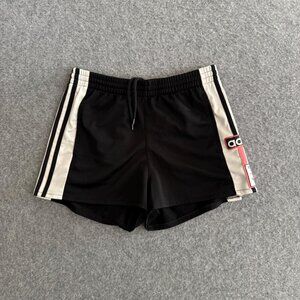 Adidas Striped Nylon Athletic Elastic Drawstring Snap Side Shorts 27-28"